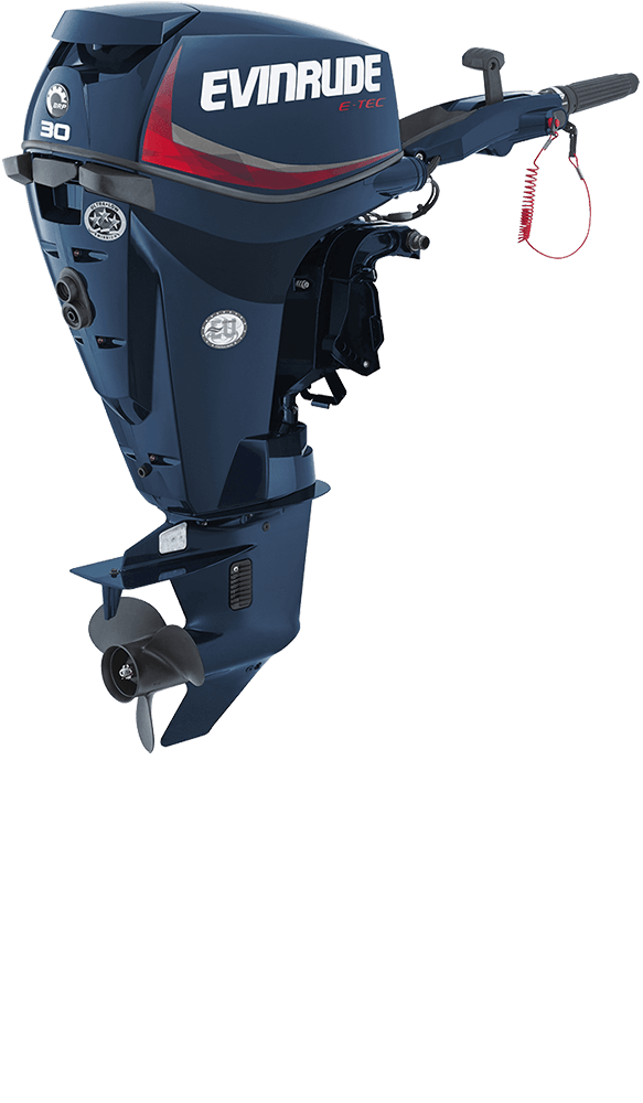 Lodní motor Evinrude E-TEC E30 DRL s ručním řízením. Dvou taktní motor s odděleným mazáním a přímým vstřikováním paliva do válců. Lodní motor Evinrude E-TEC E30 DRL s ručním řízením. Dvou taktní motor s odděleným mazáním a přímým vstřikováním paliva do válců.