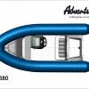 Nafukovací motorový člun RIB Adventure V-380 - schéma s konzolou řízení ML-2 a sedačkou SLS-2 pro dvě osoby