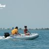 Nafukovací člun Adventure M-360(B) s lodním motorem Mercury o výkonu 15 koní v jízdě ve skluzu