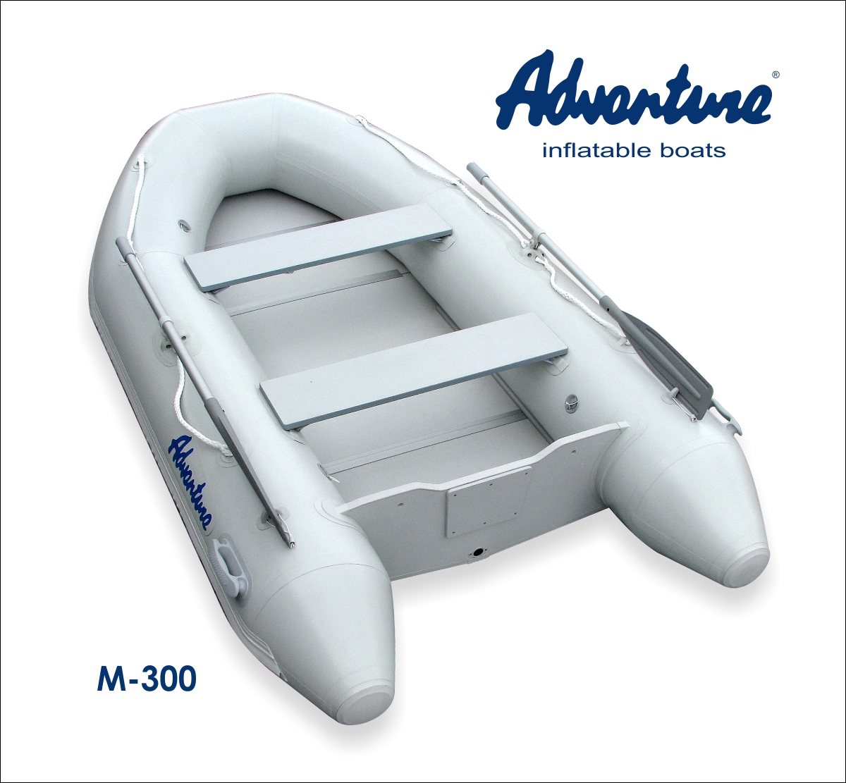 Nafukovací motorový člun Adventure M-300 - světle šedý