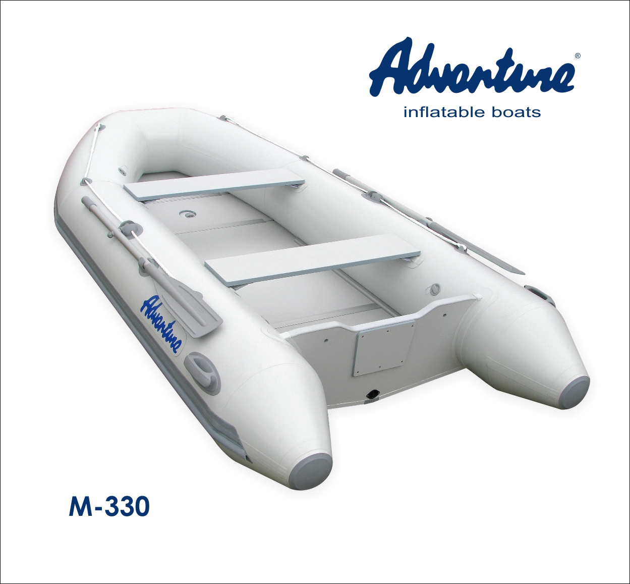Nafukovací motorový člun Adventure M-330 - světle šedý